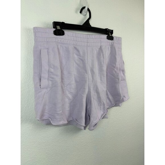 Aerie women's large lavender purple high waisted sweat shorts loungewear casual - Picture 2 of 7